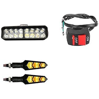                      Combo fog light 16 led 1pc Flexible Indicator 2pc with Wire Switch 1pc                                               