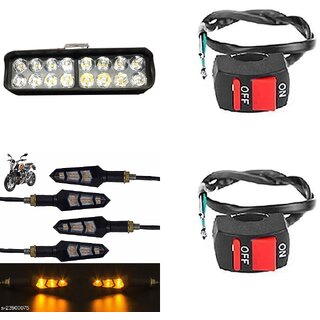                       Combo fog light 16 led 1pc Flexible Indicator 4pc with Wire Switch 2pc                                               