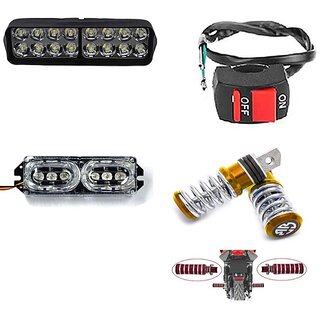 Combo Fog light 16 led 1pc FootRest 1 Pair Flasher Light 1 Pair With Wire Switch 1pc Combo Fog light 16 led 1pc FootRest 1 Pair Flasher Light 1 Pair With Wire Switch 1pc