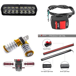 Combo Fog light 16 led 1pc FootRest 1 Pair Strip Brake Light 1 Pc With Wire Switch 1pc Combo Fog light 16 led 1pc FootRest 1 Pair Strip Brake Light 1 Pc With Wire Switch 1pc