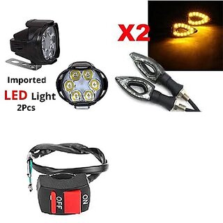                       Combo fog light 6 led 2pc Paan Indicator 2pc with Wire Switch 1pc                                               