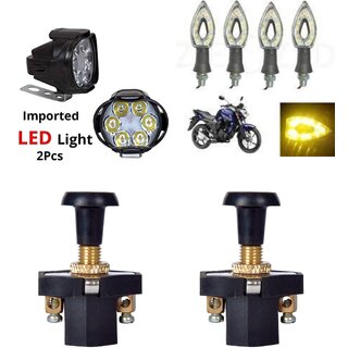                       Combo fog light 6 led 2pc Paan Indicator 4pc with Push Pull Switch 2pc                                               
