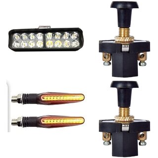                       Combo Fog light 16 led 1pc Ktm Indicator 2pc With Push Pull Switch 2pc                                               