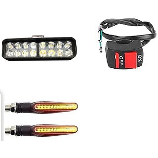                       Combo Fog light 16 led 1pc Ktm Indicator 2pc With Wire Switch 1pc                                               