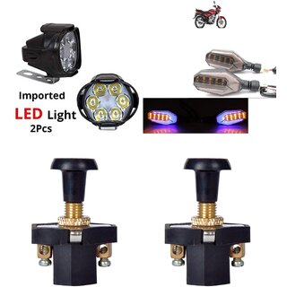                       Combo fog light 6 led 2pc U Shape indicator 2pc with push pull 2pc                                               