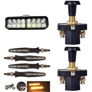                       Combo Fog light 16 led 1pc Ktm Indicator 4pc With Push Pull Switch 2pc                                               