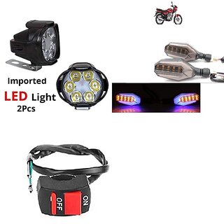                       Combo fog light 6 led 2pc U Shape indicator 2pc with Wire Switch 1pc                                               