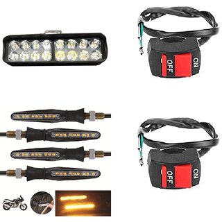                       Combo Fog light 16 led 1pc Ktm Indicator 4pc With Wire Switch 2pc                                               