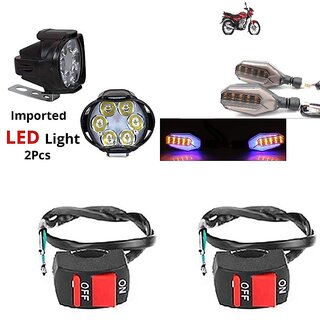                       Combo fog light 6 led 2pc U Shape indicator 2pc with Wire Switch 2pc                                               