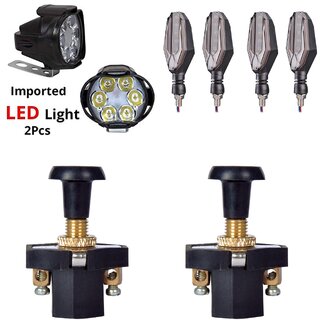                       Combo fog light 6 led 2pc U Shape indicator 4pc with push pull 2pc                                               