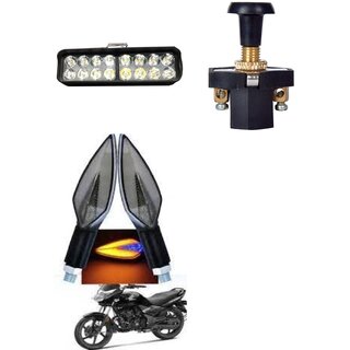                       Combo Fog light 16 led 1pc Leaf Indicator 2pc With Push Pull Switch 1pc                                               