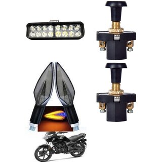                       Combo Fog light 16 led 1pc Leaf Indicator 2pc With Push Pull Switch 2pc                                               
