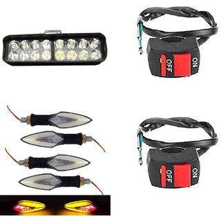                      Combo Fog light 16 led 1pc Leaf Indicator 4pc With Wire Switch 2pc                                               