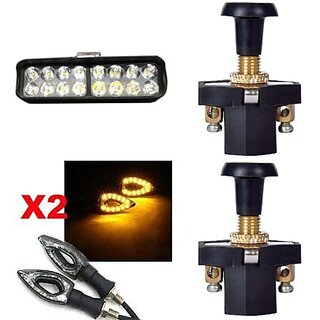                       Combo Fog light 16 led 1pc Paan Indicator 2pc With Push Pull Switch 2pc                                               