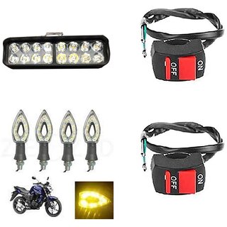                       Combo Fog light 16 led 1pc Paan Indicator 4pc With Wire Switch 2pc                                               