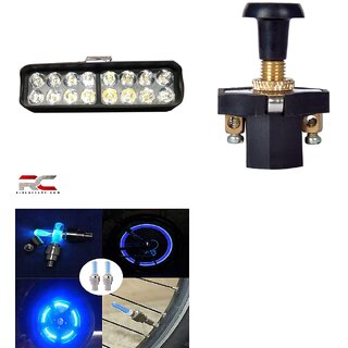                       Combo Fog light 16 led 1pc Bike Tyre Light 1 Pair With Push Pull Switch 1pc                                               