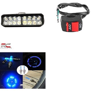                       Combo Fog Light 16 Led 1pc Bike Tyre Light 1 Pc With Wire Switch 1pc                                               