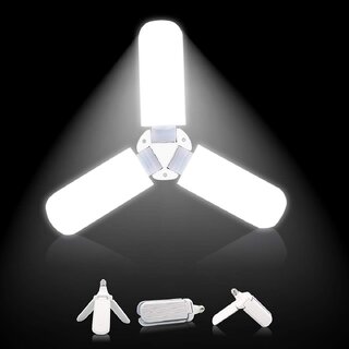                       Foldable Light Fan Led 3 Blade Light Bulb Super Bright Angle Adjustable Home Ceiling White Light (40)                                              