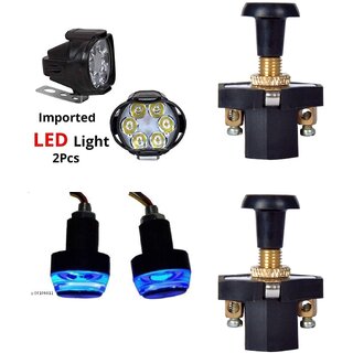                       6 Led fog light Push Pull 2pc Switch with Handle Light                                               