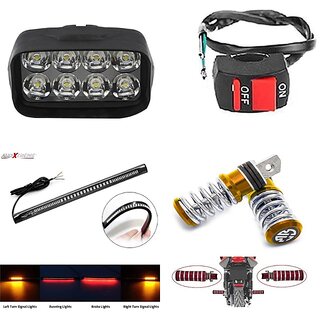 Combo Fog Light 8 led 1pc FootRest 1 Pair Bike Strip Brake Light 1 Pc With Wire Switch 1pc Combo Fog Light 8 led 1pc FootRest 1 Pair Bike Strip Brake Light 1 Pc With Wire Switch 1pc