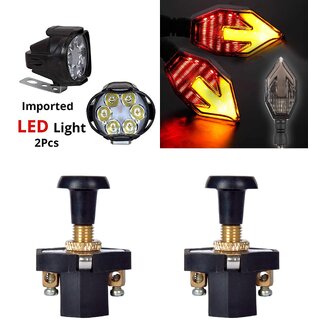                       Combo Fog light 6 led 2pc Arrow Indicator 2pc With Push Pull Switch 2pc                                              