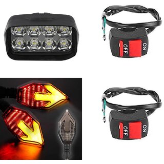                       Combo Fog light 8 led 1pc Arrow Indicator 2pc With Wire Switch 1pc                                               
