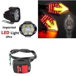                       Combo Fog light 6 led 2pc Arrow Indicator 2pc With Wire Switch 1pc                                               
