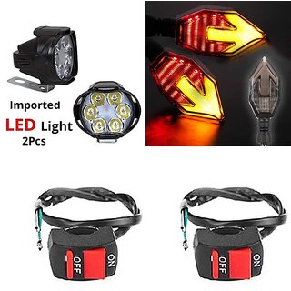                       Combo Fog light 8 led 1pc Arrow Indicator 2pc With Wire Switch 2pc                                               