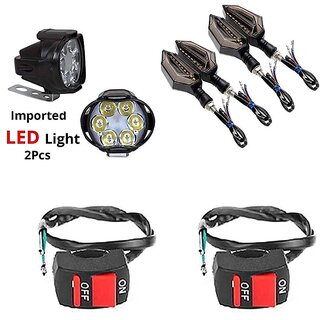                       Combo fog light 6 led 2pc D Shape Indicator 4pc with Wire Switch 2pc                                              