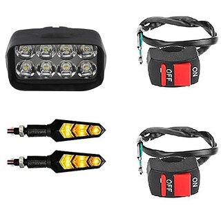                       Combo Fog light 8 led 1pc Flexible Indicator 2pc With Wire Switch 2pc                                               