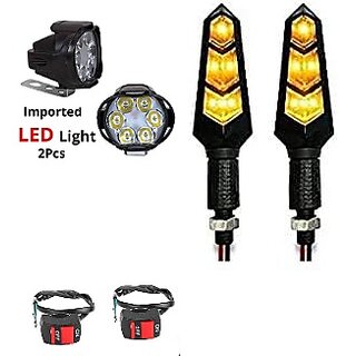                       Combo Fog light 6 led 2pc Flexible Indicator 2pc With Wire Switch 2pc                                              