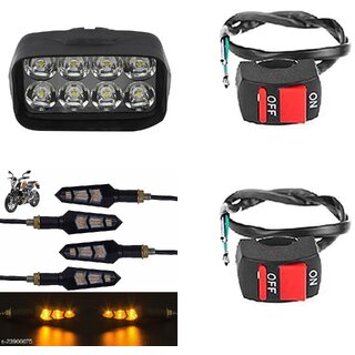                       Combo Fog light 8 led 1pc Flexible Indicator 4pc With Wire Switch 2pc                                               