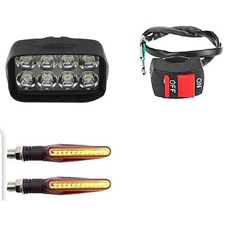                       Combo fog light 8 led 1pc Ktm Indicator 2pc With Wire Switch 1pc                                               