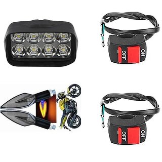                       Combo Fog light 8 led 1pc Leaf Indicator 2pc With Wire Switch 2pc                                               