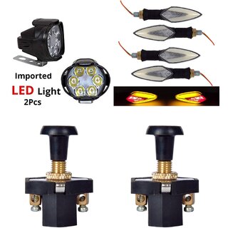                       Combo Fog light 6 led 2pc Leaf Indicator 4pc With Push Pull Switch 2pc                                               