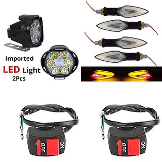                       Combo Fog light 6 led 2pc Leaf Indicator 4pc With Wire Switch 2pc                                              