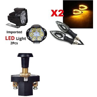                       Combo Fog light 6 led 2pc Paan Indicator 2pc With Push Pull Switch 1pc                                              