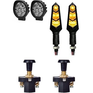 Combo fog light 9 led Cap 2pc Flexible Indicator 2pc with Push Pull Switch 2pc Combo fog light 9 led Cap 2pc Flexible Indicator 2pc with Push Pull Switch 2pc