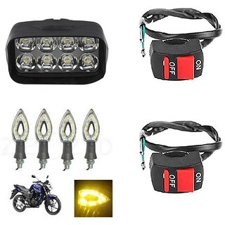                       Combo fog light 8 led 1pc Paan Indicator 4pc with Wire Switch 2pc                                               