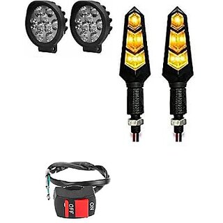                       Combo fog light 9 led Cap 2pc Flexible Indicator 2pc with Wire Switch 1pc                                               