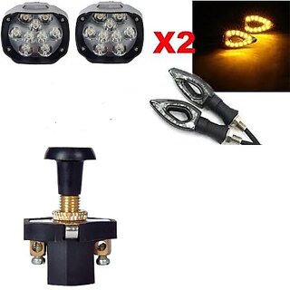                       Combo fog light 9 led 2pc Paan Indicator 2pc with push pull switch 1pc                                               