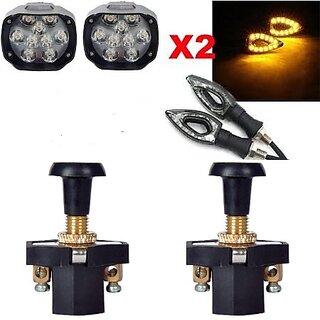                       Combo fog light 9 led 2pc Paan Indicator 2pc with push pull switch 2pc                                              