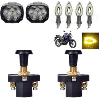                       Combo fog light 9 led 2pc Paan Indicator 4pc with push pull switch 2pc                                               