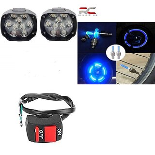                       Combo Fog Light 9 Led 2pc Wire Switch 1pc With Bike Tyre Light                                               