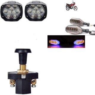                       Combo fog light 9 led 2pc U Shape Indicator 2pc with push pull Switch 1pc                                               