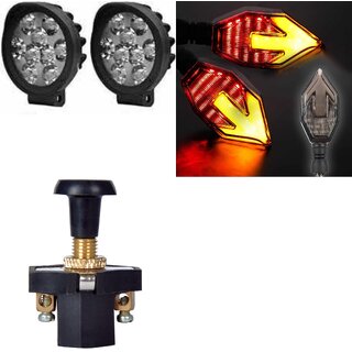                       Combo fog light 9 led 2pc Arrow Indicator 2pc with push pull Switch 1pc                                               