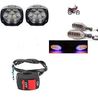                       Combo fog light 9 led 2pc U Shape Indicator 2pc with Wire Switch 1pc                                               