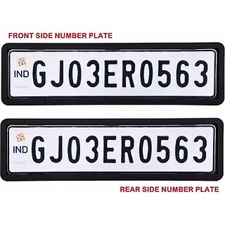                       Car Front and Rear Number Plate Frame Number Plate Holder Universal for MG Hector Plus                                              