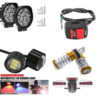 Combo Fog Light 9 led Cap 2pc FootRest 1 Pair Bike Strobe Light 1 Pc With Wire Switch 1pc Combo Fog Light 9 led Cap 2pc FootRest 1 Pair Bike Strobe Light 1 Pc With Wire Switch 1pc