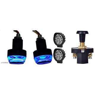                       Combo 9 Led Cap 2 pc fog light Push Pull Switch with Handle Light                                              